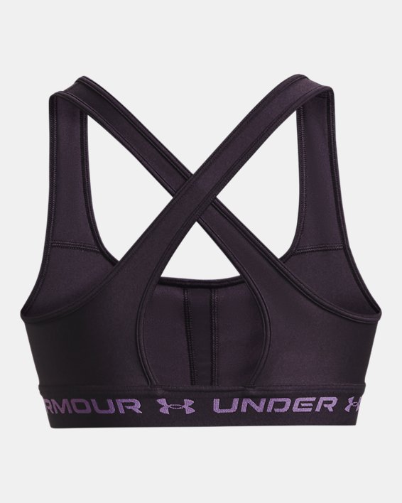 Women's Armour® Mid Crossback Sports Bra, Purple, pdpMainDesktop image number 11